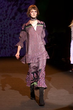 purple printed relaxed midi dress