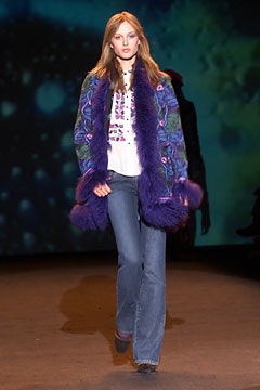 purple embroidered jacket with jeans