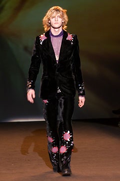 black velvet embroidered suit