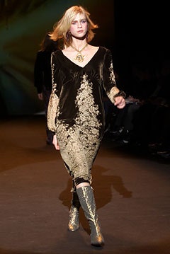 black velvet embroidered midi dress with metallic boots