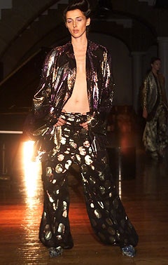 black silk long-sleeve relaxed draped zippered shiny jacket