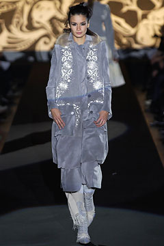 gray silk embroidered coat