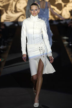 fitted white midi dress