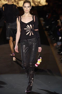 black fitted top and pants