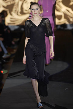 black silk fitted dress