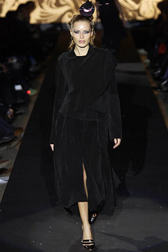 black velvet long-sleeve dress