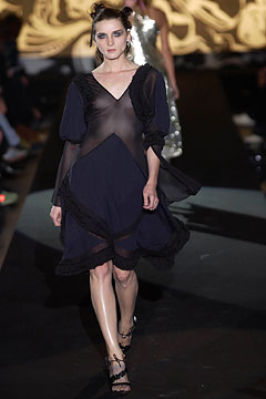 black sheer draped midi dress