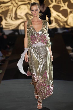 gold sequin embellished midi dress