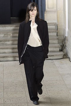 black oversized jacket white shirt