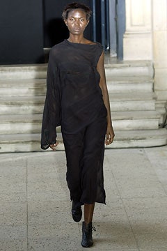 black sheer asymmetric dress