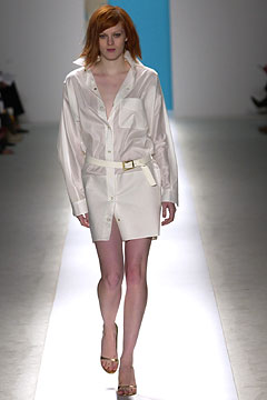 white fitted shirt-dress