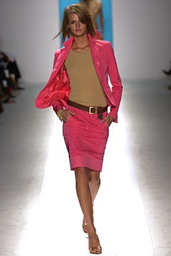 pink blazer and mini skirt outfit