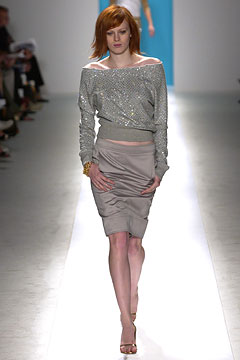 gray silk long-sleeve off-shoulder fitted sequined shiny sweater