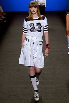 white cotton top with pleated skirt
