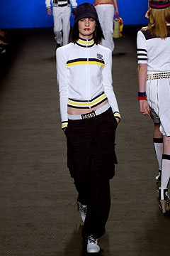 fitted white top with cargo pants