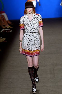 short printed cotton dress