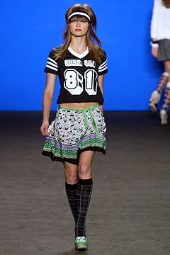 black and white cropped top with multi-tiered skirt
