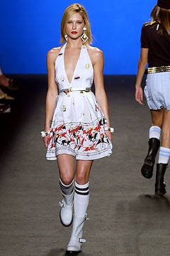 white mini dress with boots