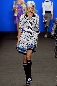 white and black printed mini dress