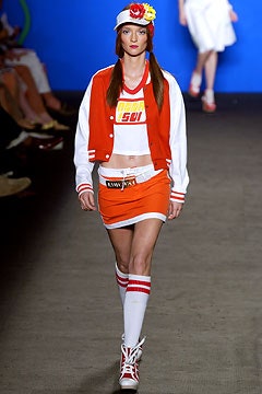 red and white sporty outfit