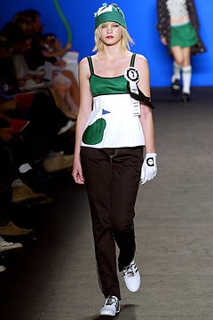 green and white color-blocked top