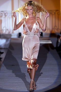fitted pink silk midi dress