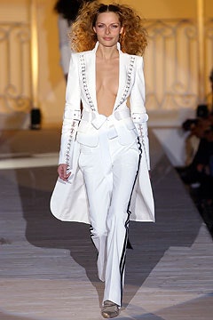white fitted blazer and pants