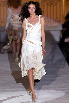white silk fitted dress