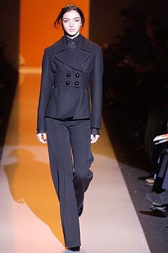 black tailored blazer and pants