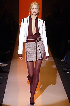 white fitted jacket with brown blouse