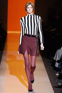 striped fitted top with asymmetric skirt