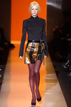 black fitted shirt with pencil skirt