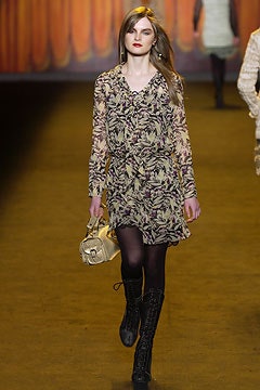 floral mini dress with gold bag