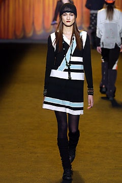 black and white striped dress