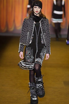 black embroidered jacket and dress
