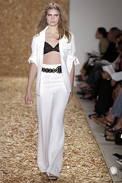white tailored blazer with wide-leg pants
