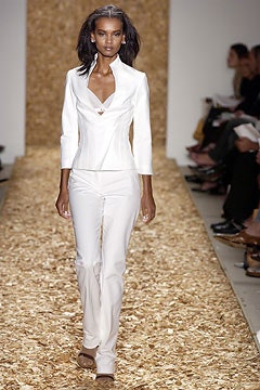 white silk long-sleeve collared fitted buttoned blazer