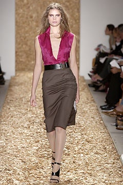 brown fitted ruched skirt