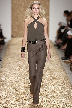 brown fitted halter top and pants