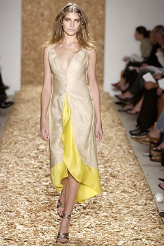 beige silk sleeveless dress