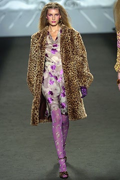 floral mini dress with fur coat