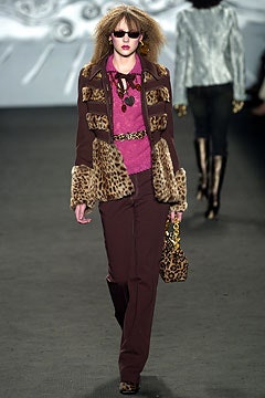 brown fur long-sleeve collared fitted buttoned fringed jacket