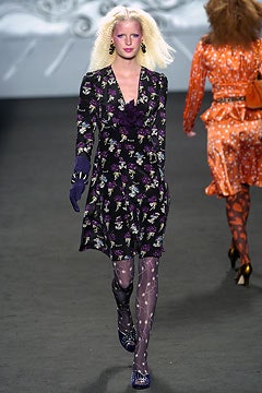 black purple printed mini dress