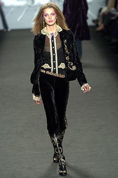 black velvet long-sleeve collared fitted buttoned ruffled jacket