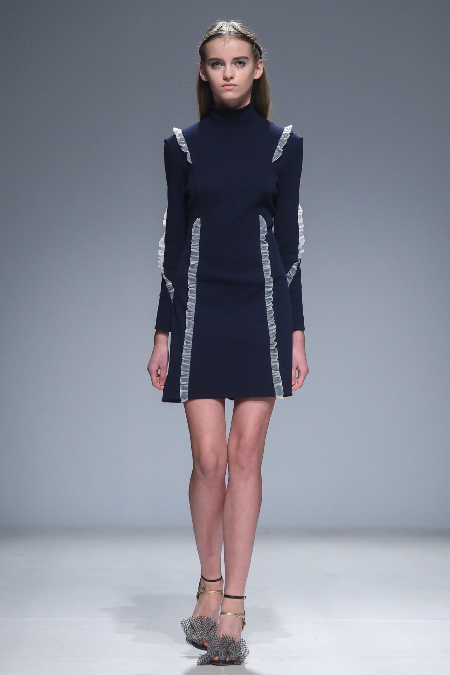 navy fitted mini dress