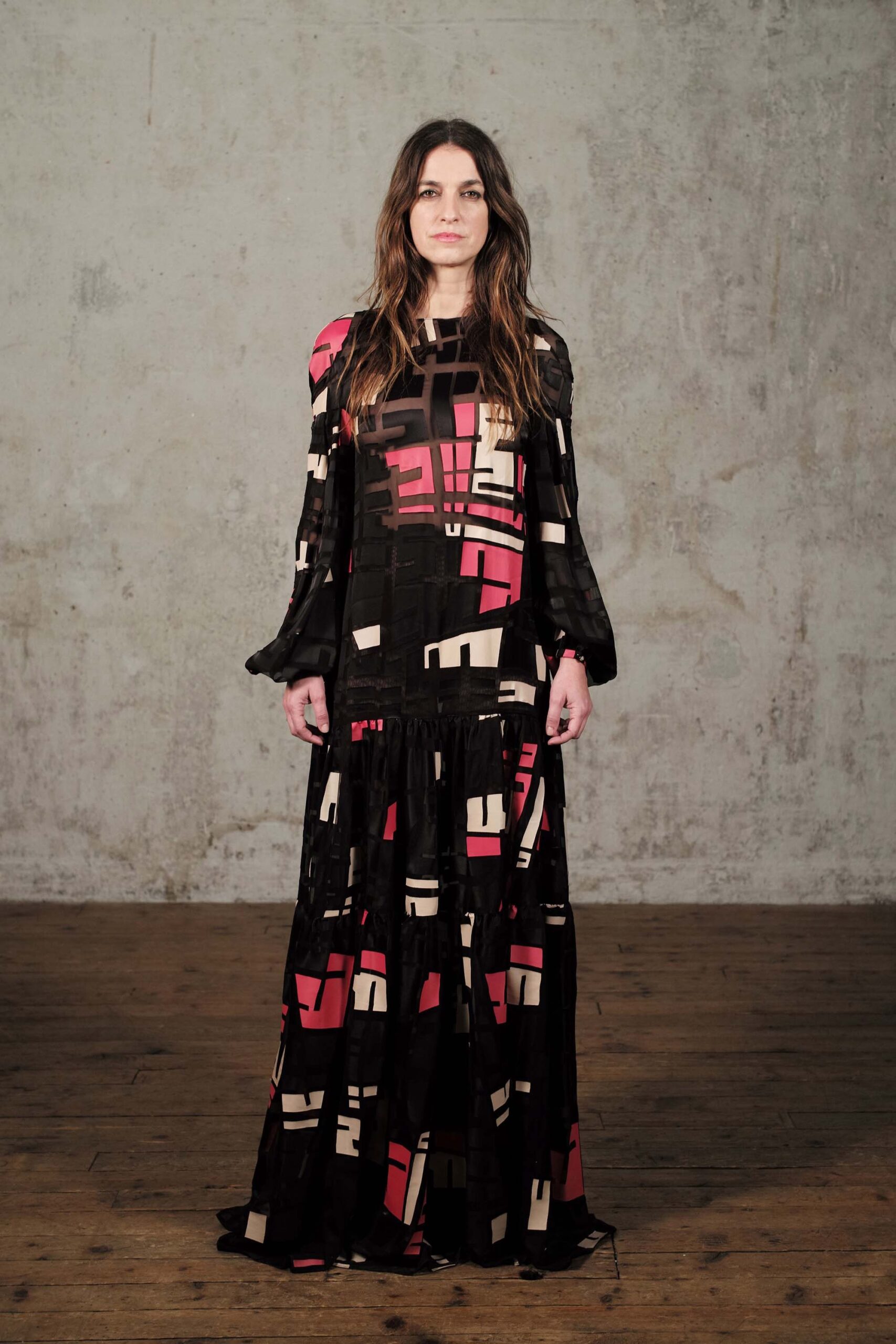 relaxed printed maxi dress