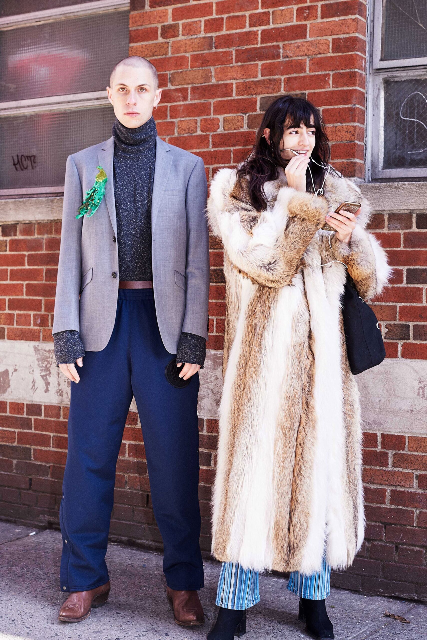 brown faux-fur long-sleeve oversized layered coat