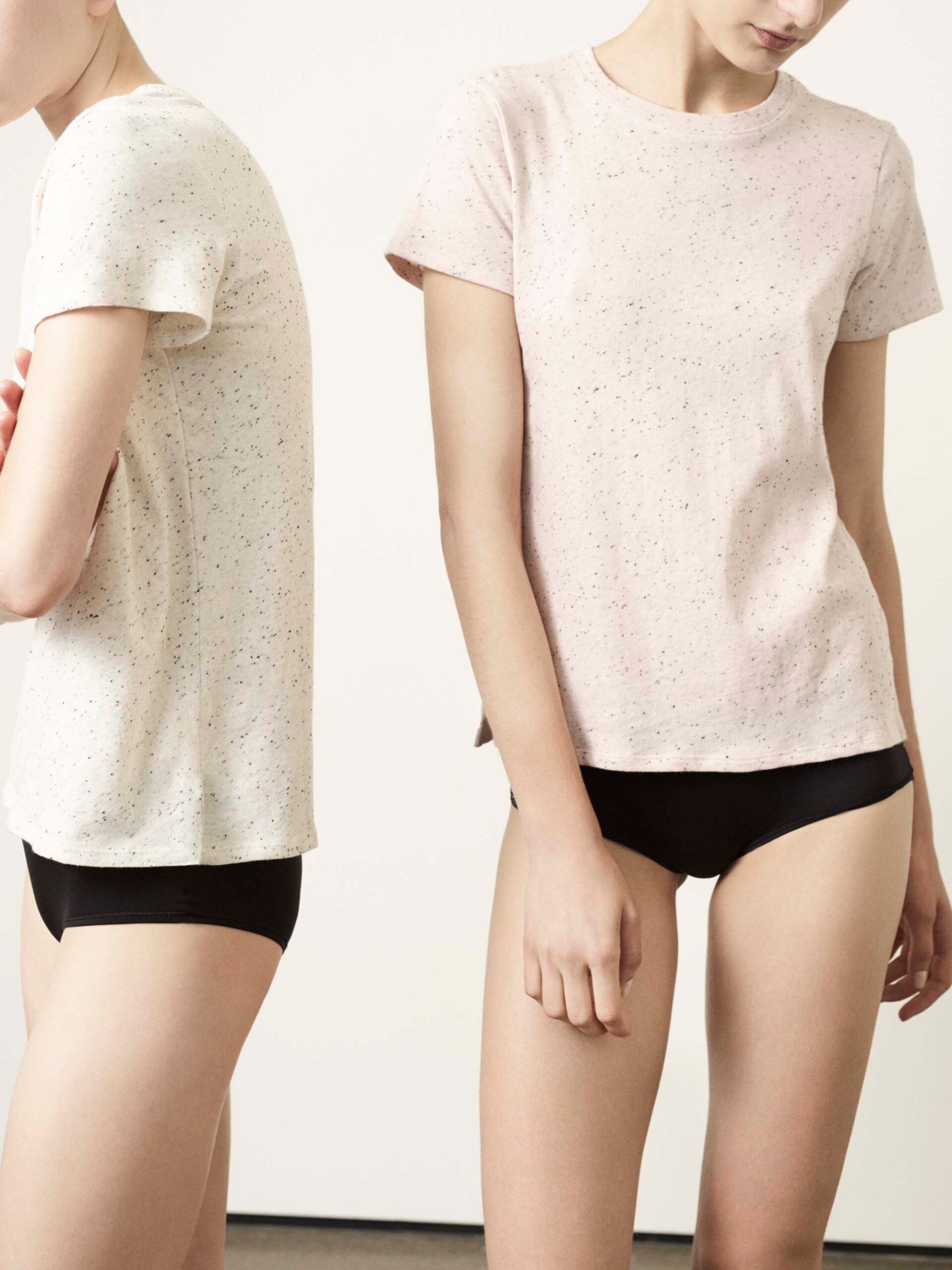 white and pink printed t-shirt