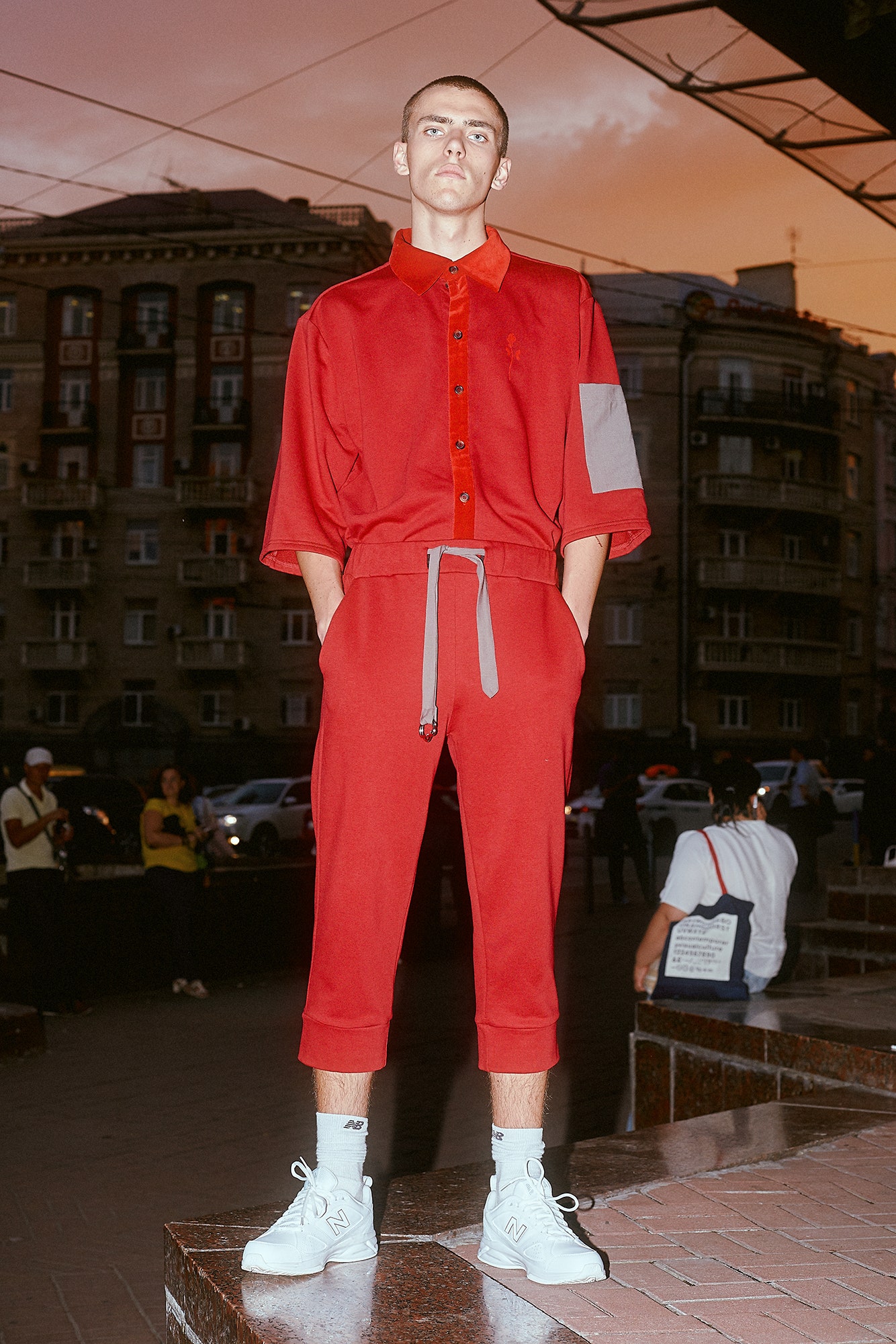 red relaxed shirt and pants