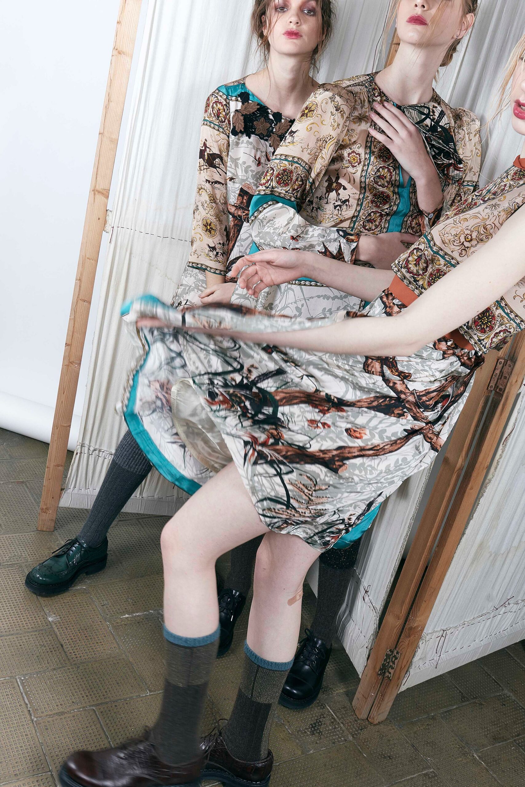 multi-colored silk mini dress